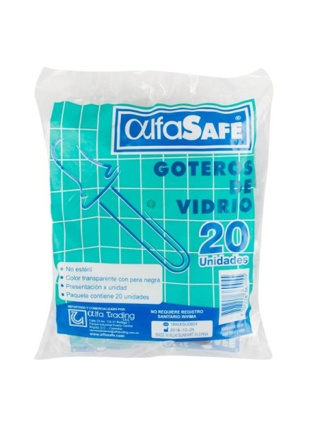 GOTERO DE VIDRIO ALFA BOLSA 20 UDS