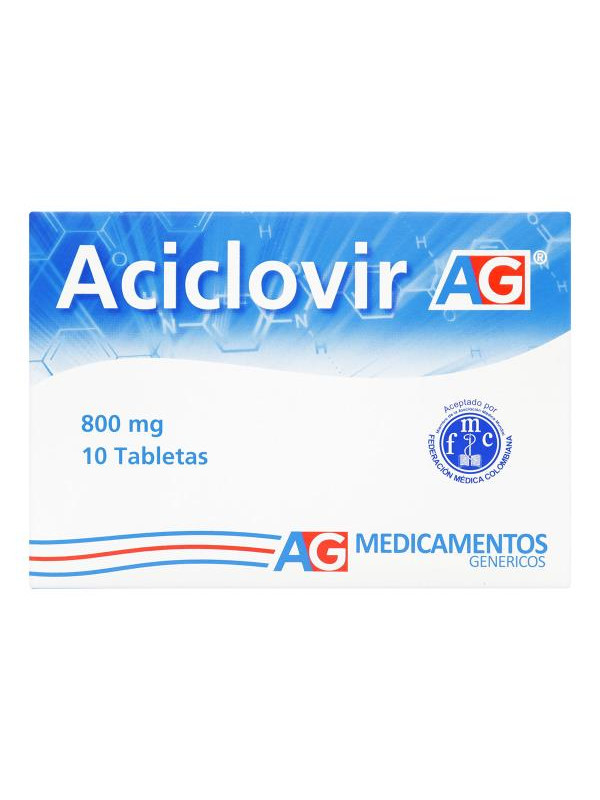 ACICLOVIR 800 MG 10 TABLETAS AG