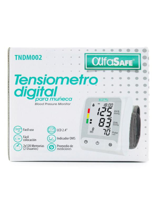 TENSIOMETRO DIGITAL MUNECA ALFASAFE HK-6