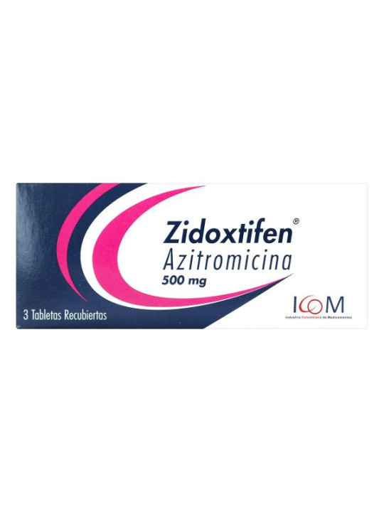ZIDOXTIFEN 500 MG (AZITROMICINA) 3 TABLETAS ICO