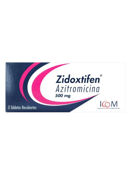 ZIDOXTIFEN 500 MG (AZITROMICINA) 3 TABLETAS ICO