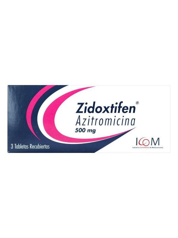 ZIDOXTIFEN 500 MG (AZITROMICINA) 3 TABLETAS ICO