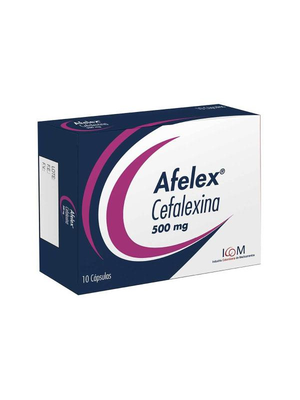 AFELEX 500 MG 10 CAPSULAS ICOM (CEFALEXINA)