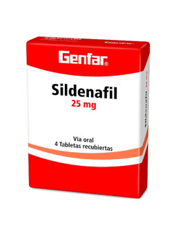 SILDENAFIL 25 MG 4 TABLETAS GF