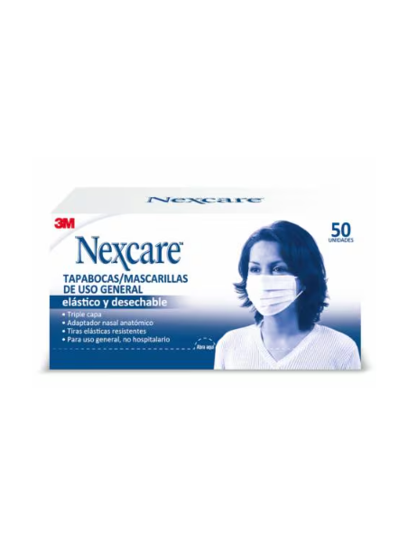 TAPABOCAS NEXCARE USO GENERAL 50 UND              