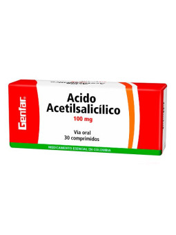 ACIDO ACETILSALICILICO 100 MG 30 TBS W