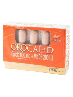 OROCAL D 30 TABLETAS MASTI LP (600MG/200UI)