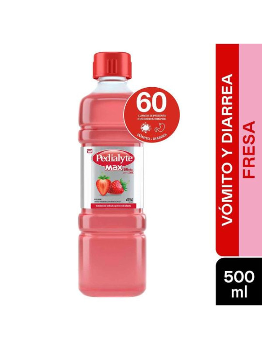 PEDIALYTE MAX CON ZINC 60 FRESA 500 ML