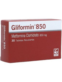 GLIFORMIN 850 MG 30 TABLETAS