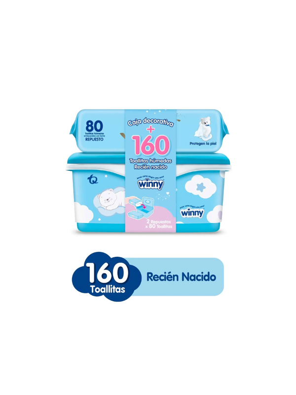 WINNY TOA.HUMEDAS RECIEN NACIDO X 160 UND