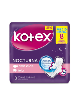 TOA.KOTEX NOCTURNA TELA 8 UDS P.E